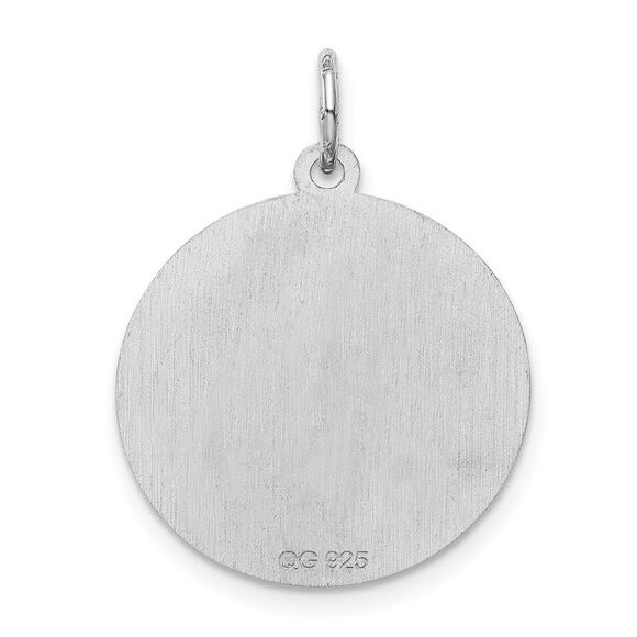 Sterling Silver, Makayla Collection, 20mm Disc Initial R Pendant - Picture 3 of 5